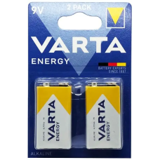 Батарейка Varta Energy Alkaline 1+1 крона 6F22/9V KOD-3124