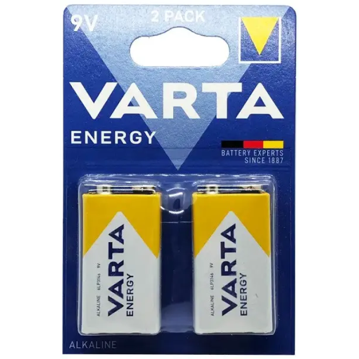 Батарейка Varta Energy Alkaline 1+1 крона 6F22/9V KOD-3124