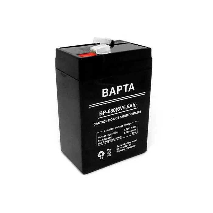 Акумуляторна батарея 6В 5,5Ач BAPTA BP-680/ 9653 (20 шт/ящ)