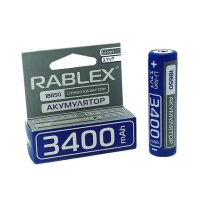Акумулятори із захистом Rablex RB-18650/ 3.7V/3400mAh (400)