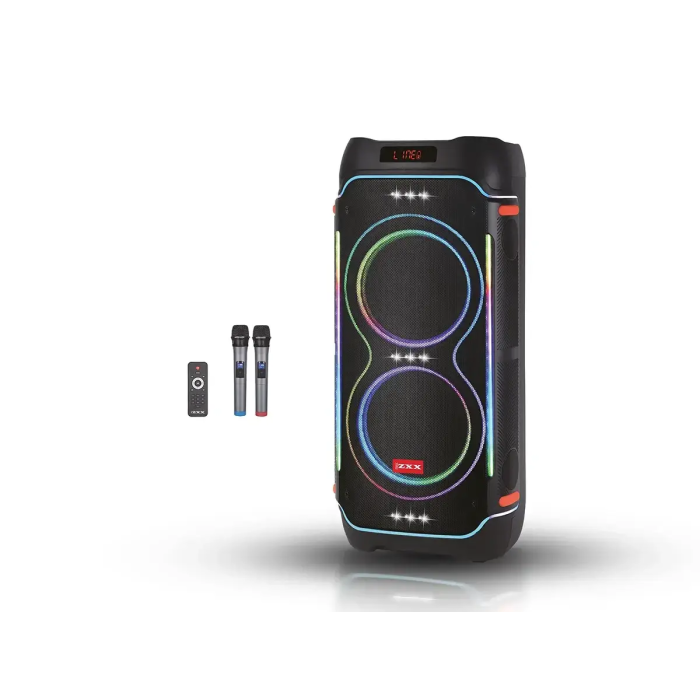 Акустична переносна колонка ZXX-5520/ 6500 100Вт 2x10" TWS/FM/USB/TF/BT/REC/LED/2MIC/ДК (1)