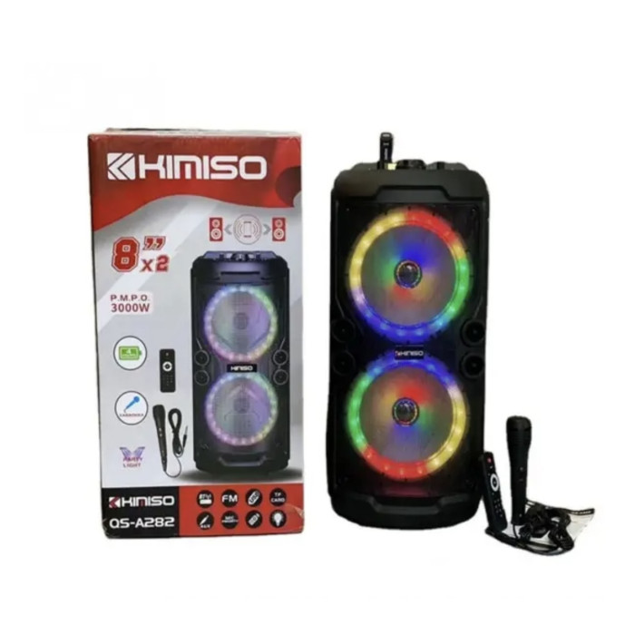 Колонка аккумуляторна KIMISO Partybox QS 282 з караоке мiкрофоном (4)