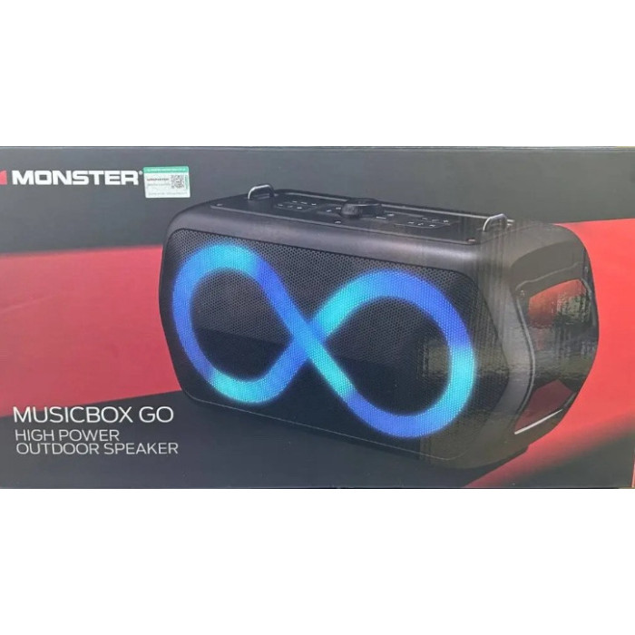 Колонка Bluetooth MONSTER MUSICBOX GO 60 W MS22132 з двома мікрофонами (2)