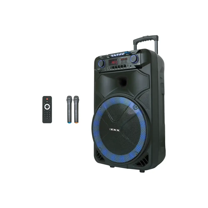 Акустична переносна колонка ZXX-1011/ 8586 800Вт 15" 45х72х36см USB/SD/FM/BT/2MIC/ДК (1)