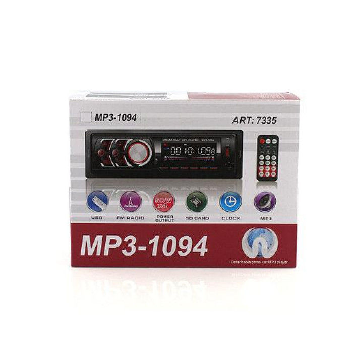 Автомагнітола MP3 1094/ 7335 BT знімна панель ISO cable (20 шт./ясть)