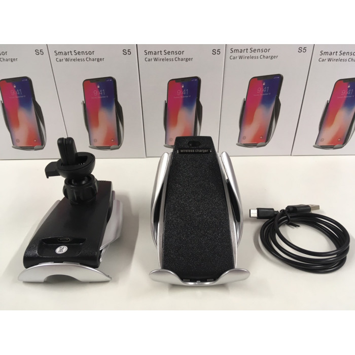 Універсальний автомобільний тримач для телефона HOLDER S5/5373 Wireless charge+Sensor (100 шт.)