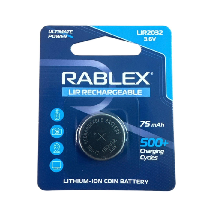 Акум.Rablex CR2032 3.6 V 75mAh blister card/1 pcs/24/