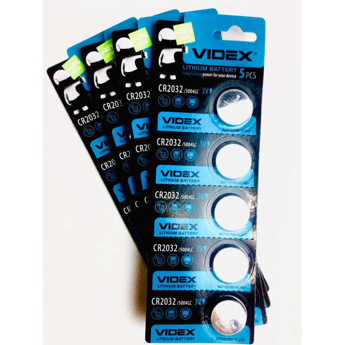 Батарейка літієва VIDEX CR2032 5pcs BLISTER CARD
