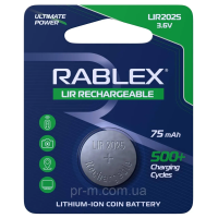 Акум.Rablex CR2025 3.6 V 75mAh blister card/1 pcs/24/