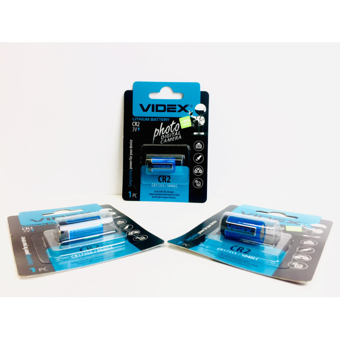 Батарейка літієва VIDEX CR2 1pc BLISTER CARD (20/200)