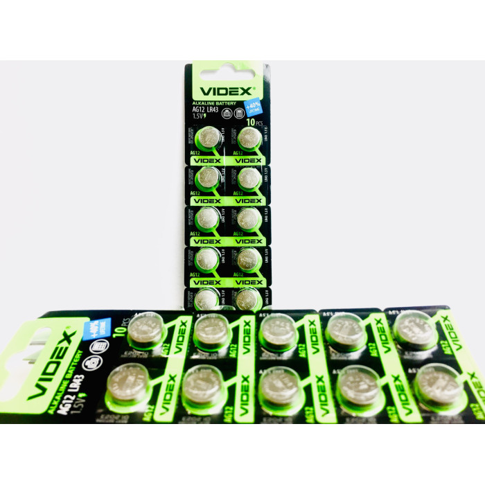 Батар годинника Videx AG 12 (LR43) BLISTER CARD 10pcs