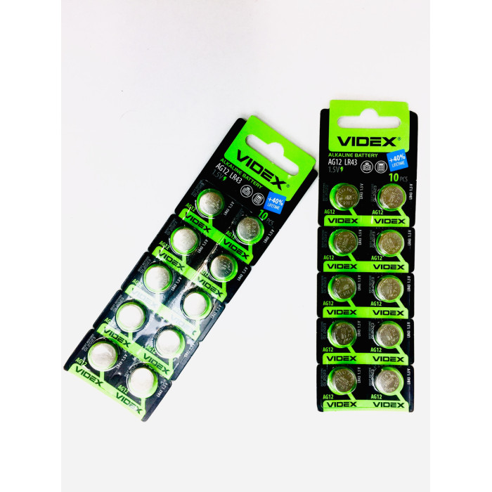 Батар годинника Videx AG 12 (LR43) BLISTER CARD 10pcs