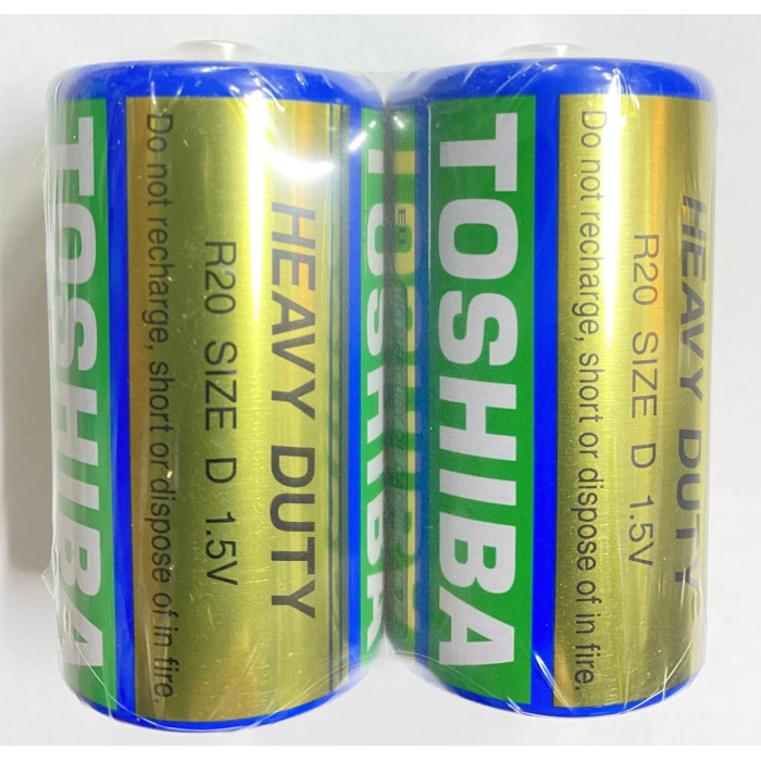 Батарейки Toshiba R20 коробка 1х2 шт (200 шт./яск.)