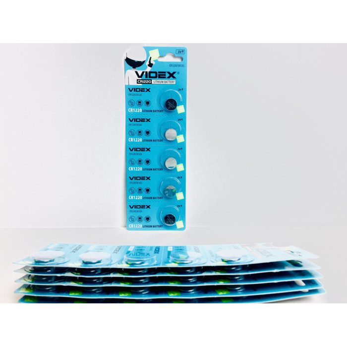 Батарейка літієва VIDEX CR1220 5 pcs BLISTER CARD