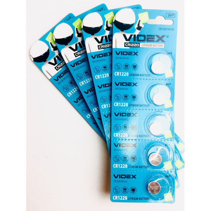 Батарейка літієва VIDEX CR1220 5 pcs BLISTER CARD