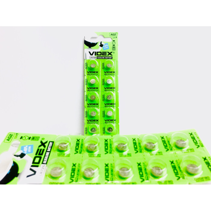 Батар годинника Videx AG 2 (LR726) BLISTER CARD 10pcs