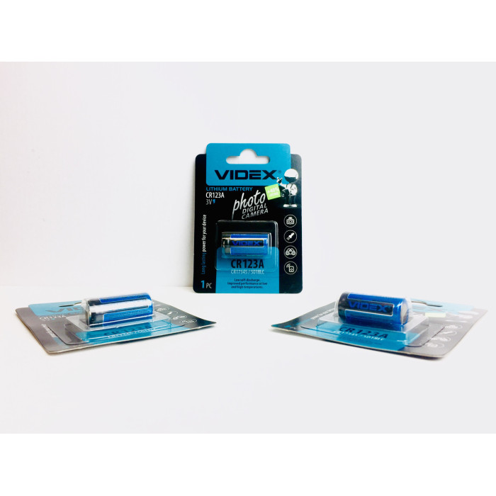 Батарейка літієва VIDEX CR123A 1 pc BLISTER CARD (20/200)