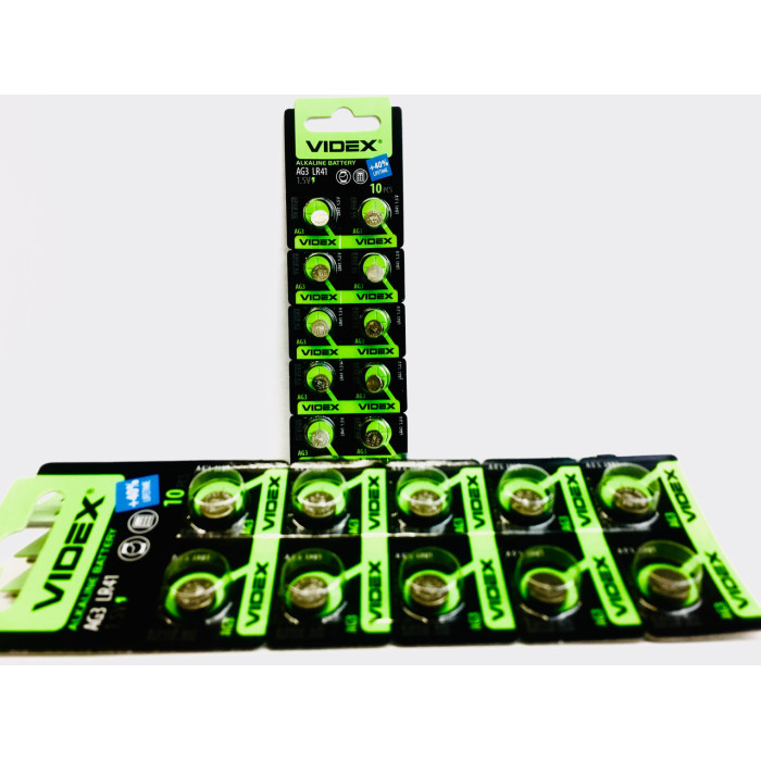 Батарейка годинникова Videx AG 3 (LR41) BLISTER CARD 10pcs