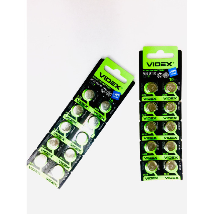 Батарейка годинникова Videx AG 3 (LR41) BLISTER CARD 10pcs