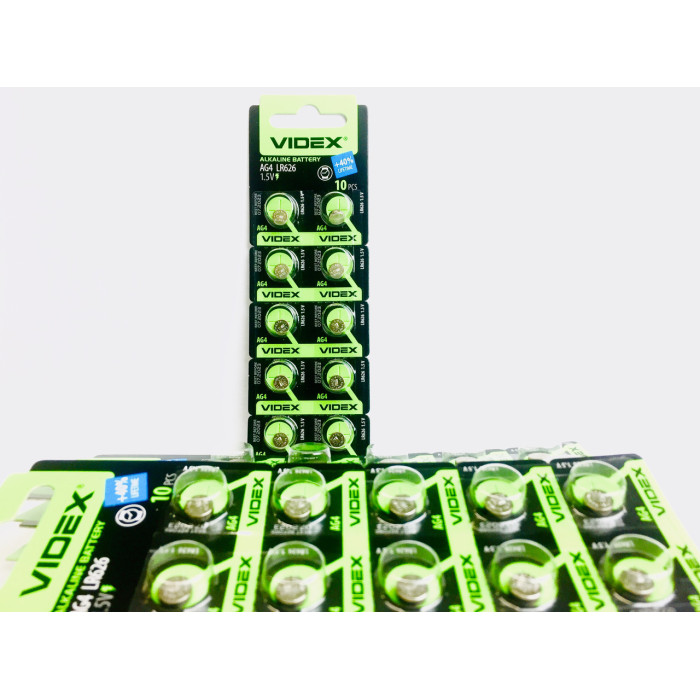 Батарейки для годинників Videx AG 4 (LR626) BLISTER CARD 10pcs