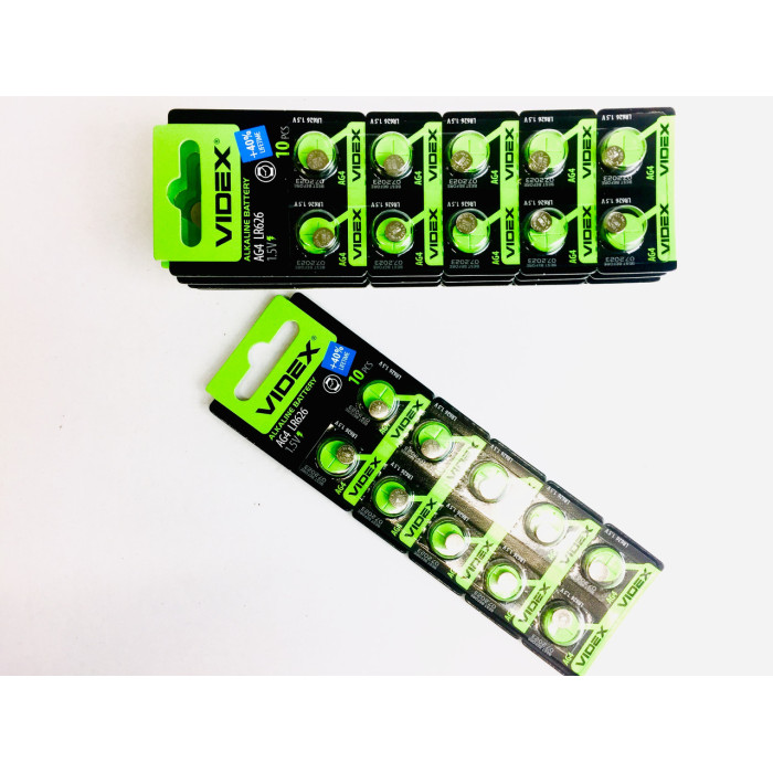 Батарейки для годинників Videx AG 4 (LR626) BLISTER CARD 10pcs