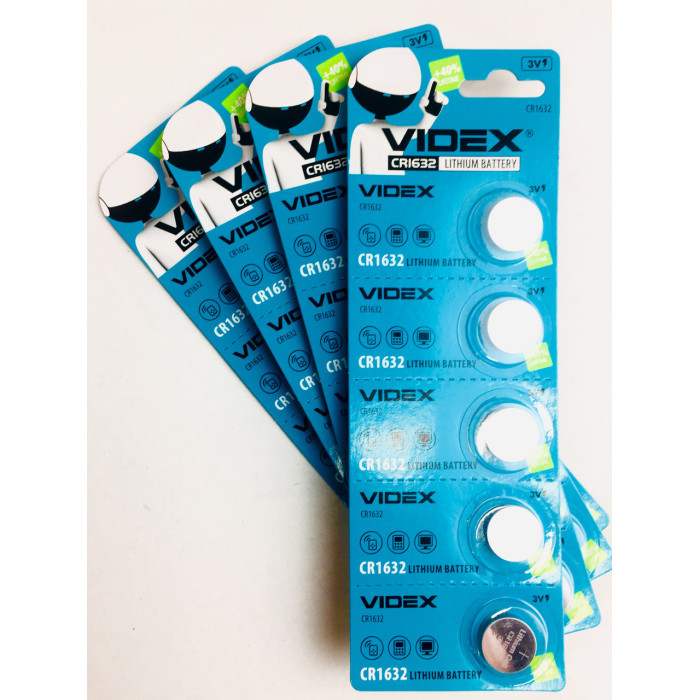 Батарейка літієва VIDEX CR1632 5pcs BLISTER CARD