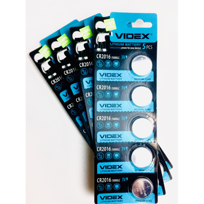 Батарейка літієва VIDEX CR2016 5 pcs BLISTER CARD
