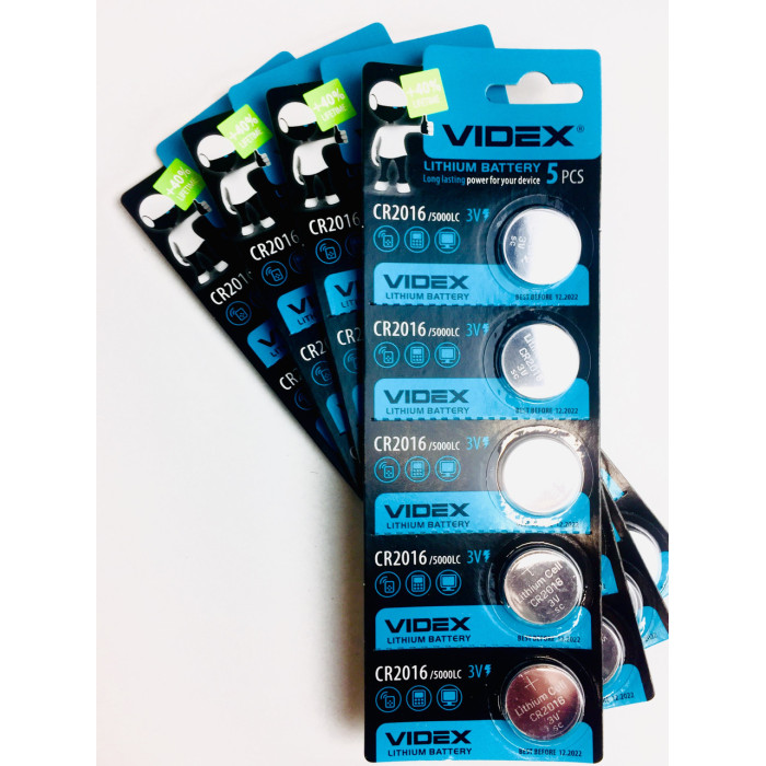 Батарейка літієва VIDEX CR2016 5 pcs BLISTER CARD