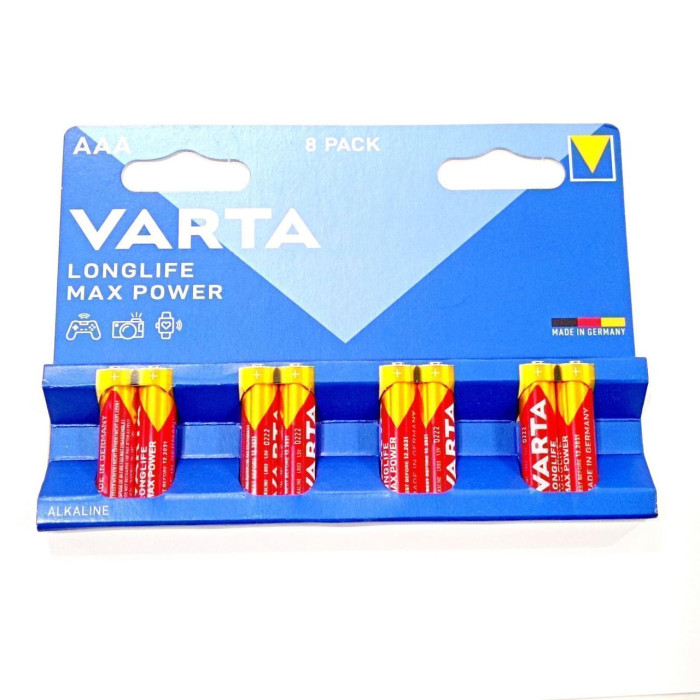 Батарейка VARTA LONGLIFE MAX POWER лужна AAA LR03 8xBL ALKALINE KOD-4183