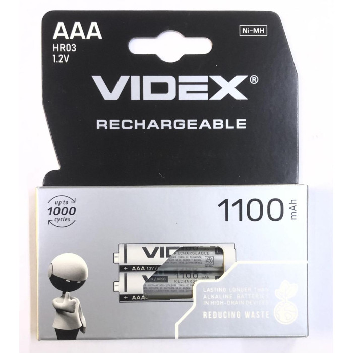 Акумулятори Videx HR03/AAA 1100MAH double blister/2pcs