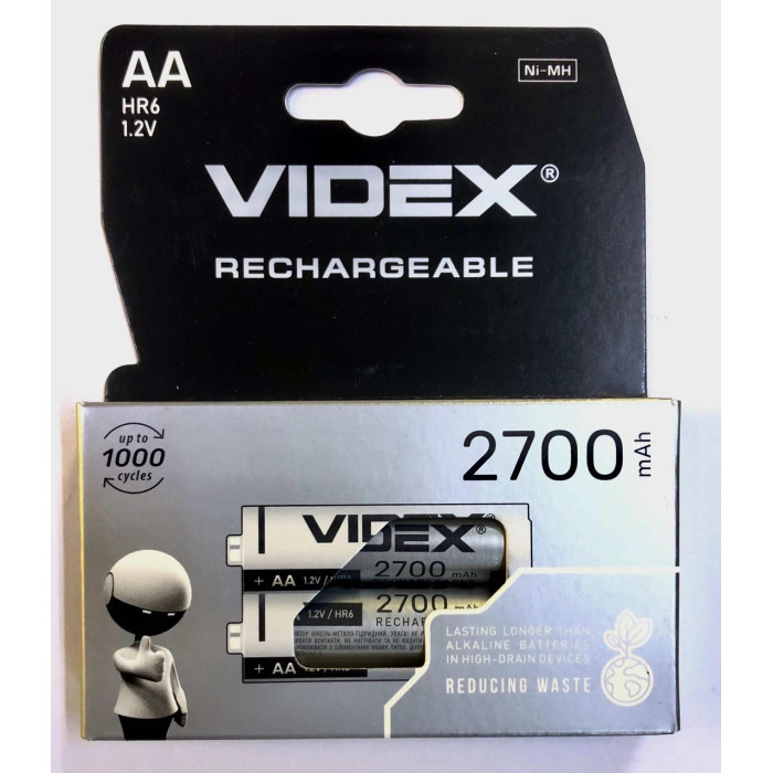 Акумулятори Videx HR6/AA 2700MAH double blister (2 pcs)