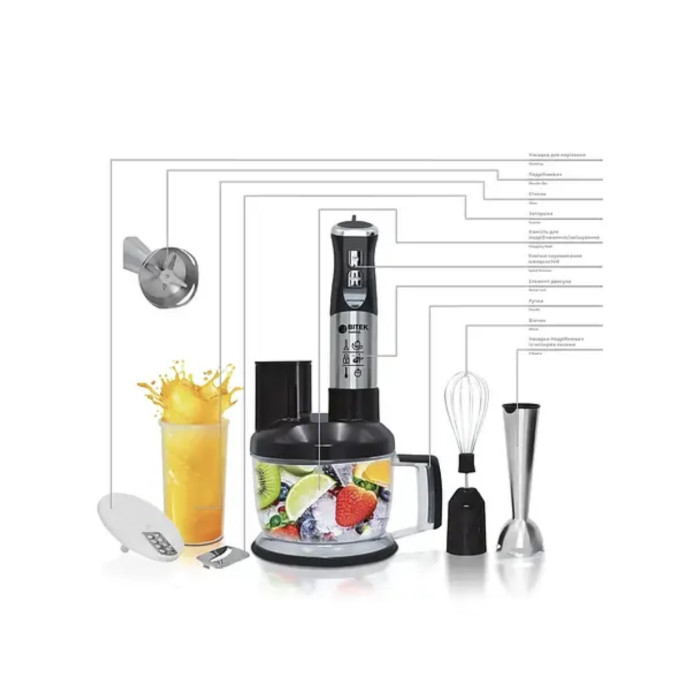 Блендер ручний 6 в 1 1500Вт BITEK BT-299/ 6822 (8)