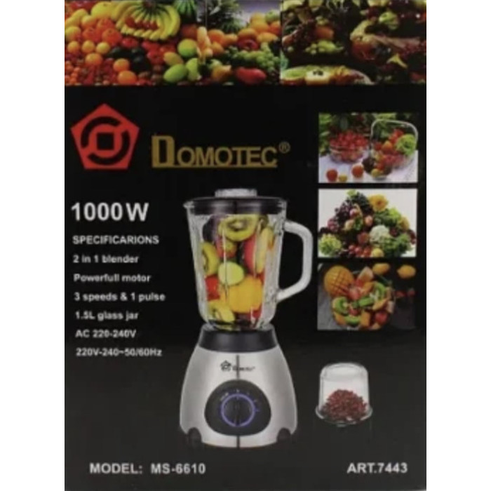 Блендер DOMOTEC MS 6610 STAINLESS 220V/1000w (4 шт./ясть)
