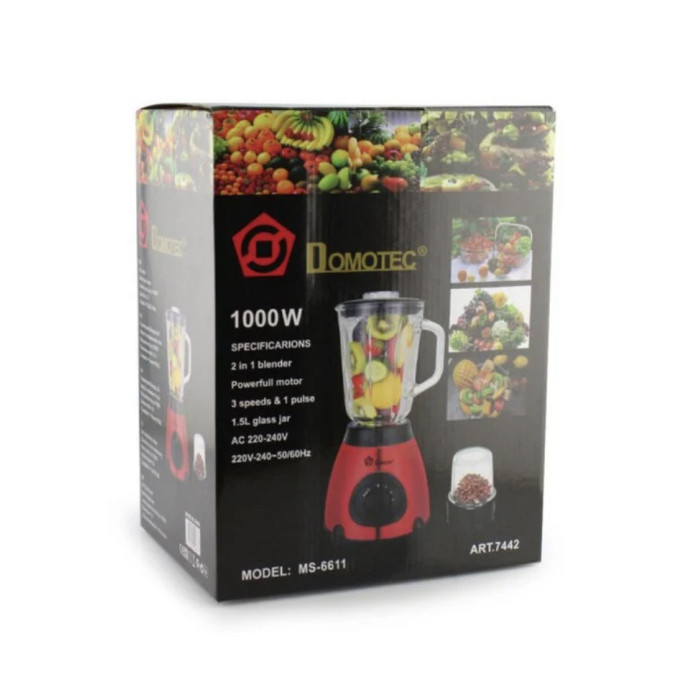 Блендер DOMOTEC MS 6611/ 7442 Червоний 220V/1000w (4 шт./ясть)