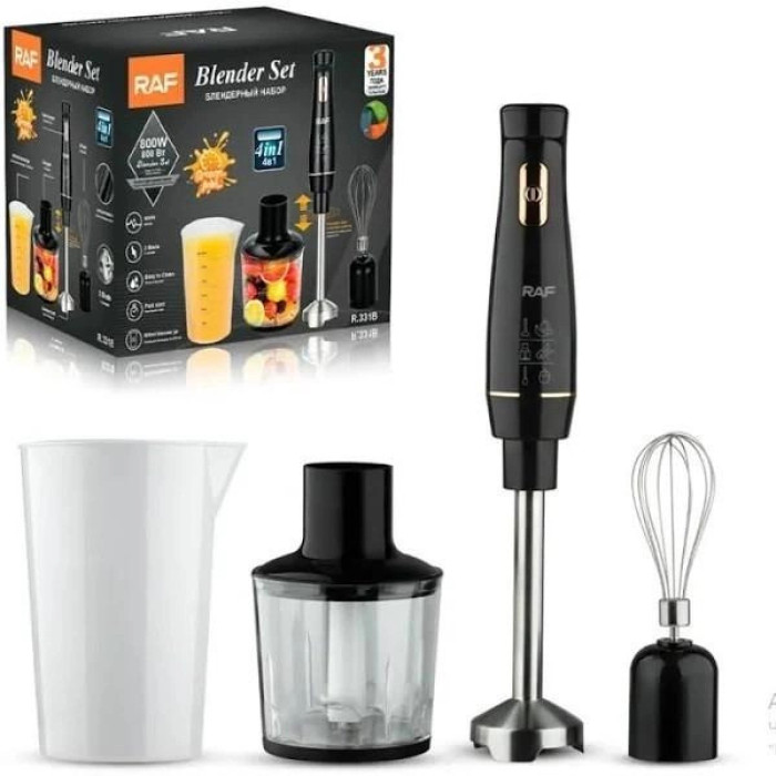 Блендер подрібнювач заглибний 4 в 1 RAF R.331 800 Вт (12)