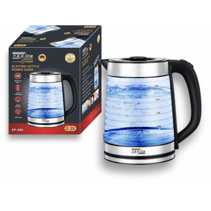 Електрочайник скло ZP-989 на 2,2 л Zepline (12)
