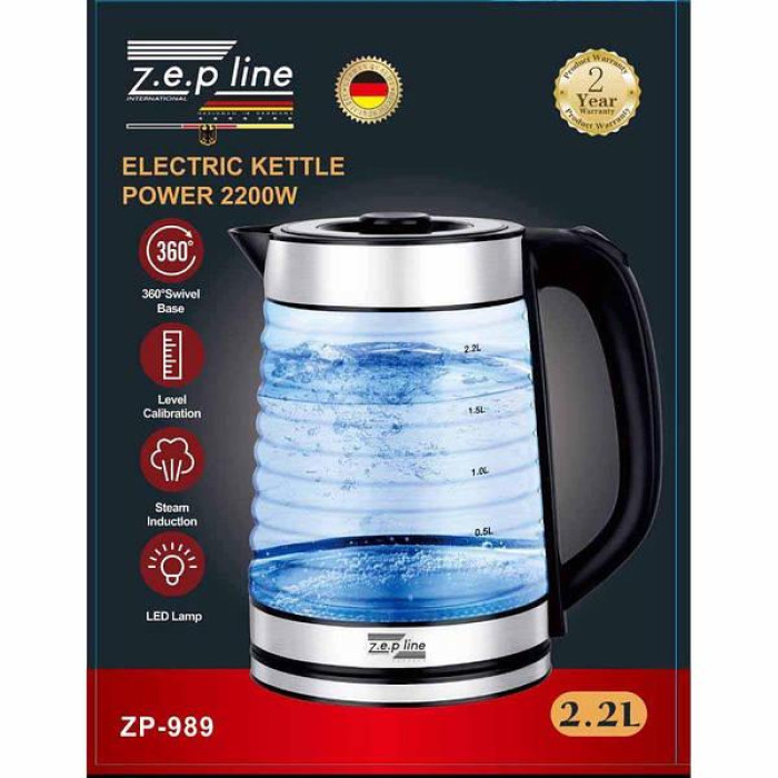 Електрочайник скло ZP-989 на 2,2 л Zepline (12)