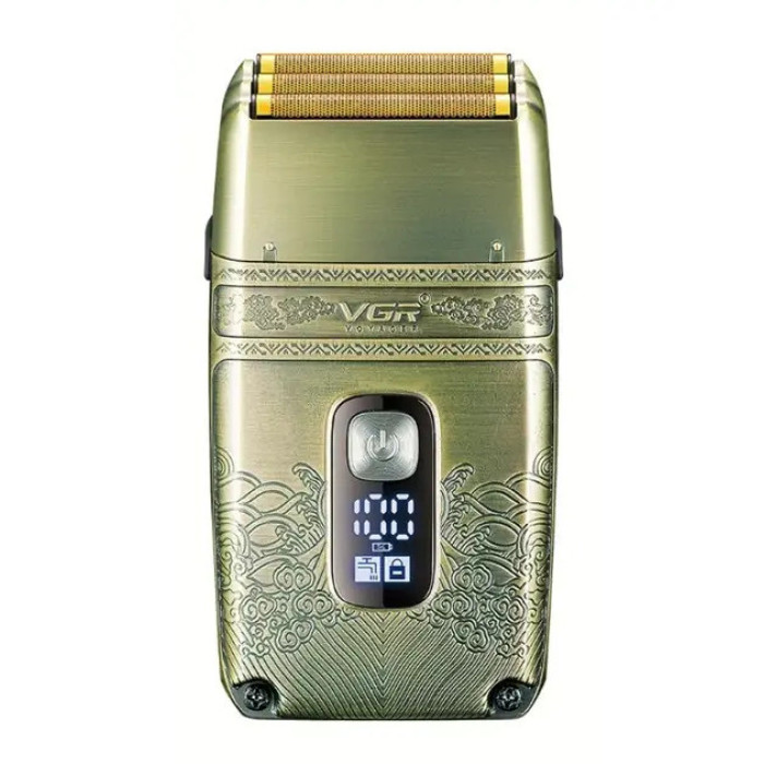 Електробритва VGR V-335 шейвер, IPX6, потрійне лезо, тример, LED Display, metal (40)