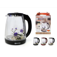 Електрочайник скляний 1,8 л 2400 Вт BITEK з квіткою BT-3111 (12 шт./ясть)