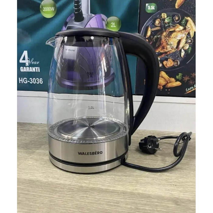 Чайник скляний електричний Walesberg KK 1134 (12 шт./яск.)