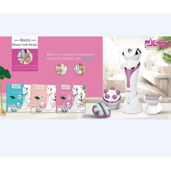 Багатофункціональний електричний епілятор, пилка, масажер, очисник 5в1 DSP-80012 (24 шт./ясне)