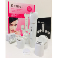 Жіночий епілятор 5в1 Kemei KM 2199 на акумуляторі з насадками (40 шт./ясть)