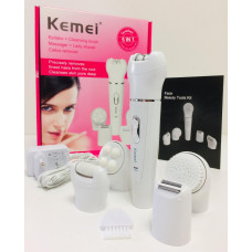 Жіночий епілятор 5в1 Kemei KM 2199 на акумуляторі з насадками (40 шт./ясть)