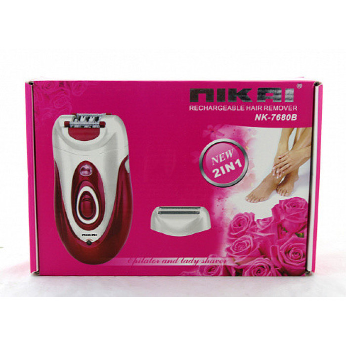 Жіночий епілятор Nikai NK 7680 з насадкою для гоління NIKA NK 7680 (40 шт./яш)