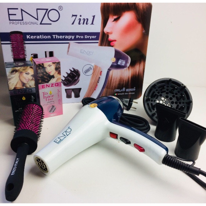 Фен для укладання волосся Enzo EN — 6050H з дифузором, фен 7в1, 6000 W, Набір для укладання волосся