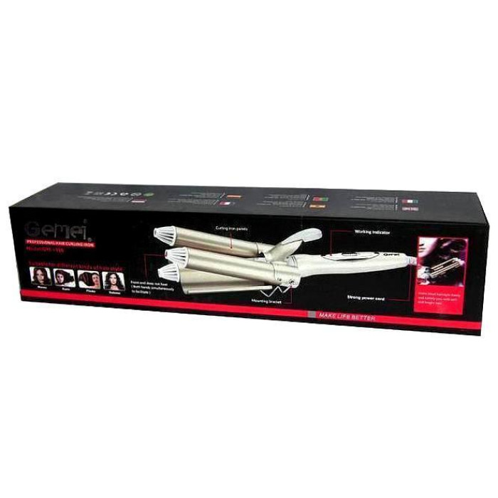 Потрійна плойка для волосся Gemei GM-1988 (40 шт./яск.)