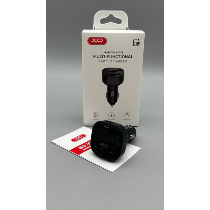 FM-модулятор XO. BCC18 Smart Bluetooth MP3 Car Charger Type-C 3A (210)