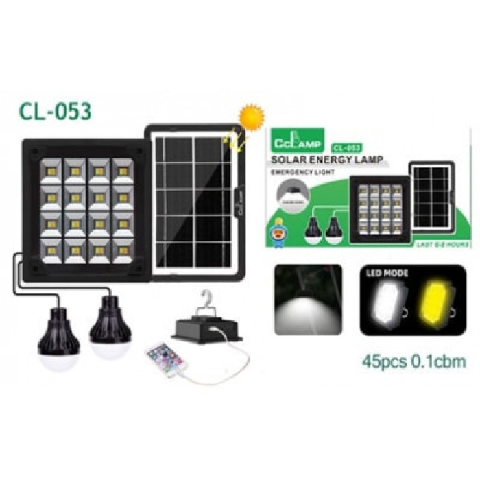 RB-CL53 (CL-053) Ліхтпар з акамулятором з сонячною панелею, 2 лампи і прожектор (45)