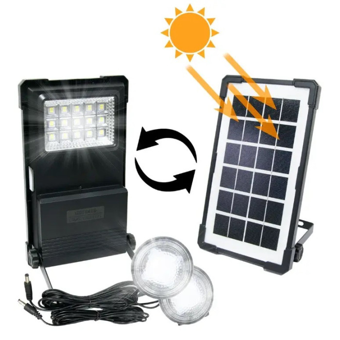 GD7A (GD-07A) Ліхтарик ручний із сонячною панеллю, павербанк MultiFunctional Led Cclamp (30)
