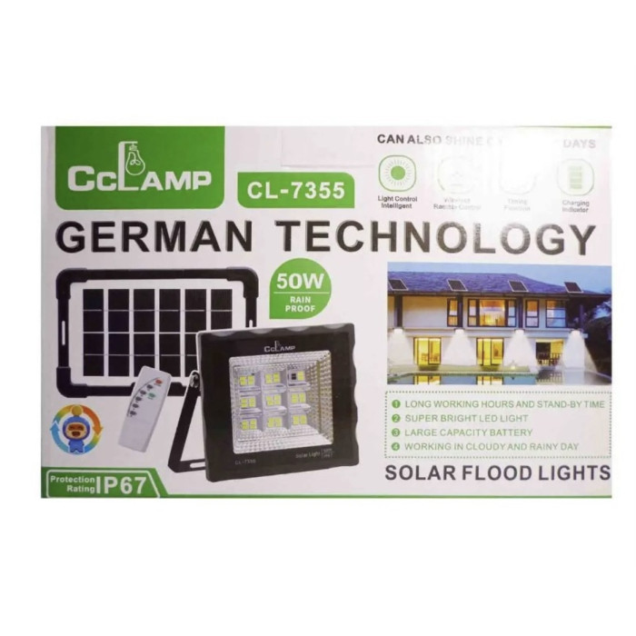 CL-7355 Прожектор акумуляторний світлодіодний 50W з сонячною панеллю CL 7355 (32)
